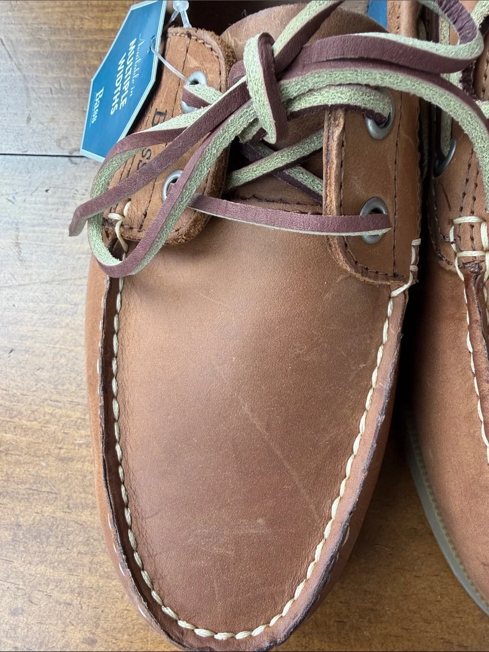 Bass Seafarer Caramel Boat Shoe Slip On Sz 9
